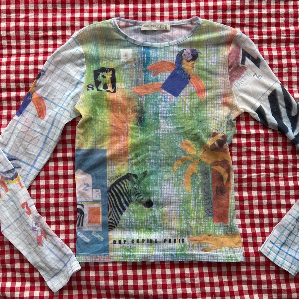 Cop.copine Mesh Top With Animal Graphic